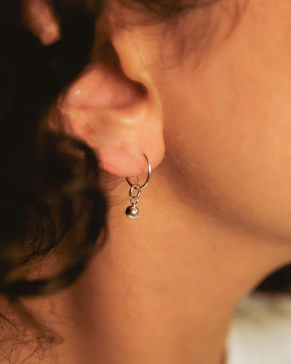 Bead Ball Charm, Gold or Silver