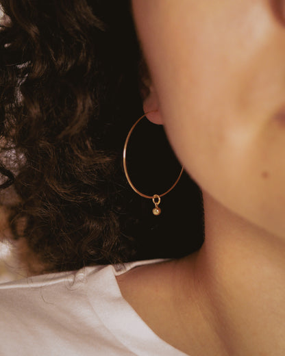 Bead Ball Charm, Gold or Silver