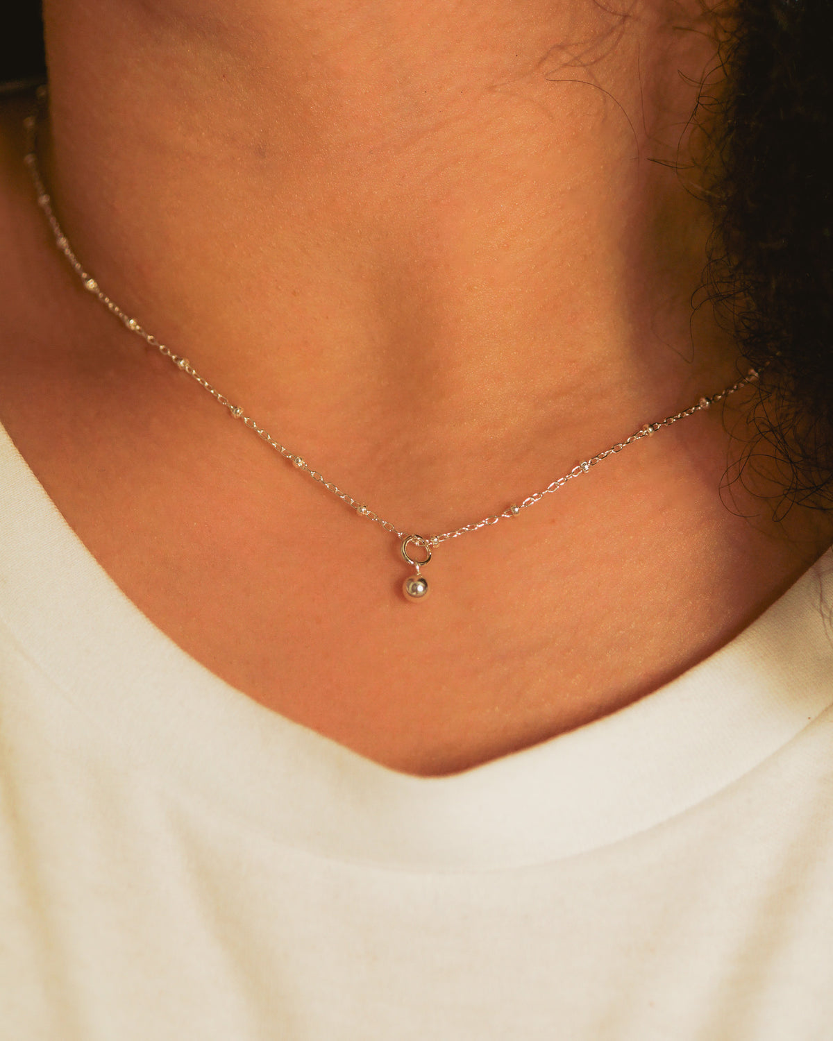 Bead Ball Charm, Gold or Silver