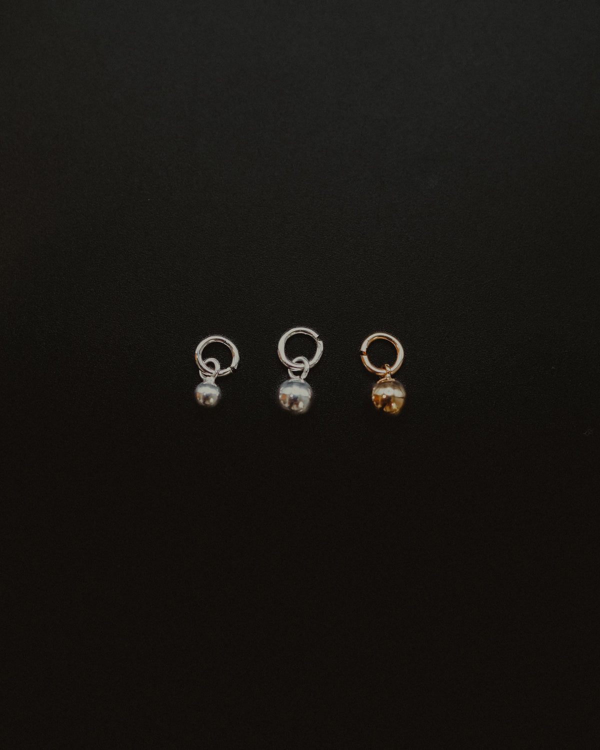 Bead Ball Charm, Gold or Silver