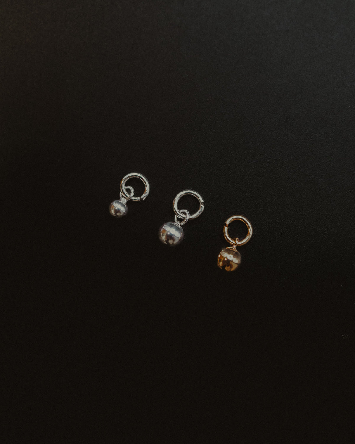 Bead Ball Charm, Gold or Silver
