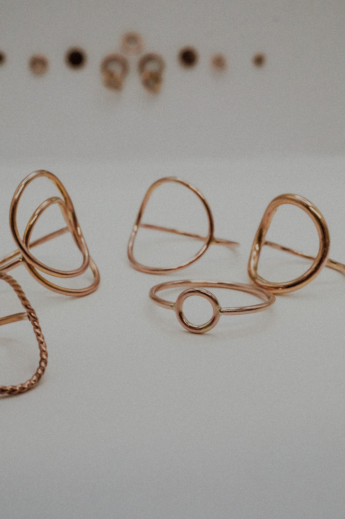 Mini Circle Ring, Solid 14K Rose Gold