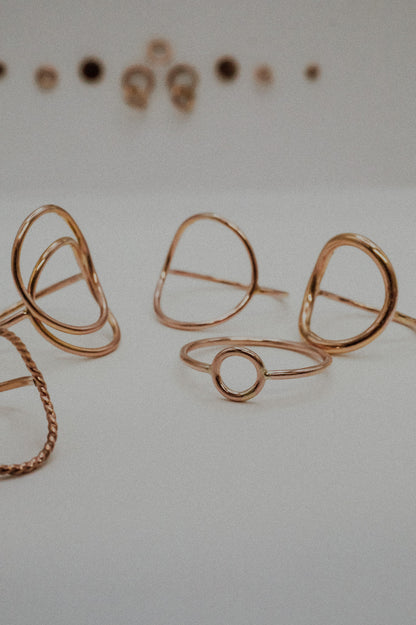 Mini Circle Ring, Solid 14K Rose Gold