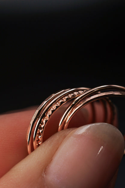 Medium Thick Ring, Solid 14K Rose Gold