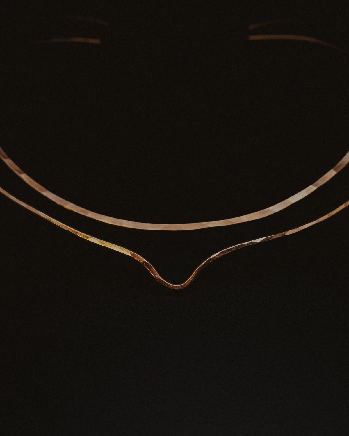 Hammered Collar Necklace, Gold Fill, Rose Gold Fill, or Sterling Silver