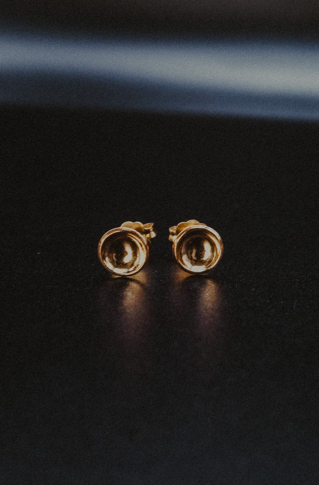 Crater Stud Earrings, Solid Gold or Rose Gold