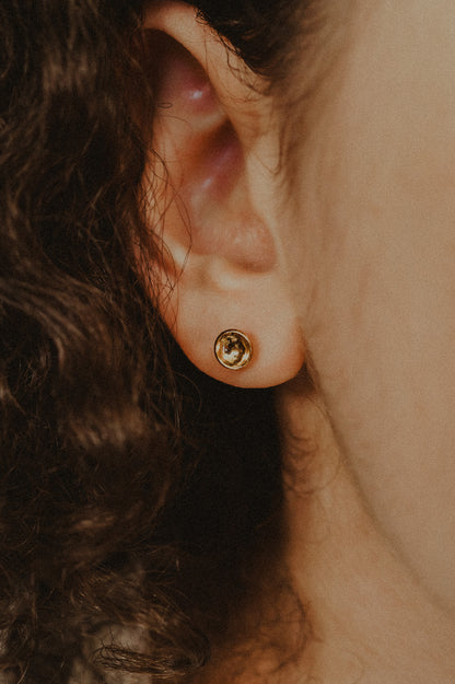 Crater Stud Earrings, Gold Fill, Rose Gold Fill or Sterling Silver
