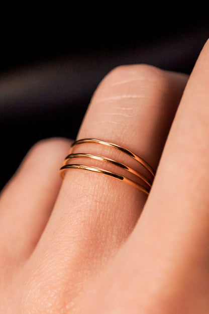 Connected Set of 3 Rings, 14K Gold Fill