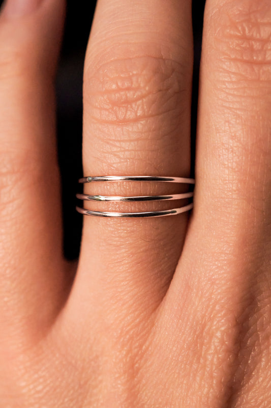 Connected Set of 3 Rings, Sterling Silver