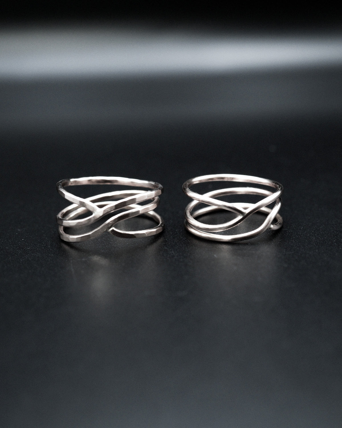 Small Curved Wraparound Ring, Sterling Silver