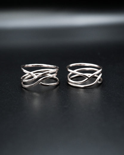 Small Curved Wraparound Ring, Sterling Silver