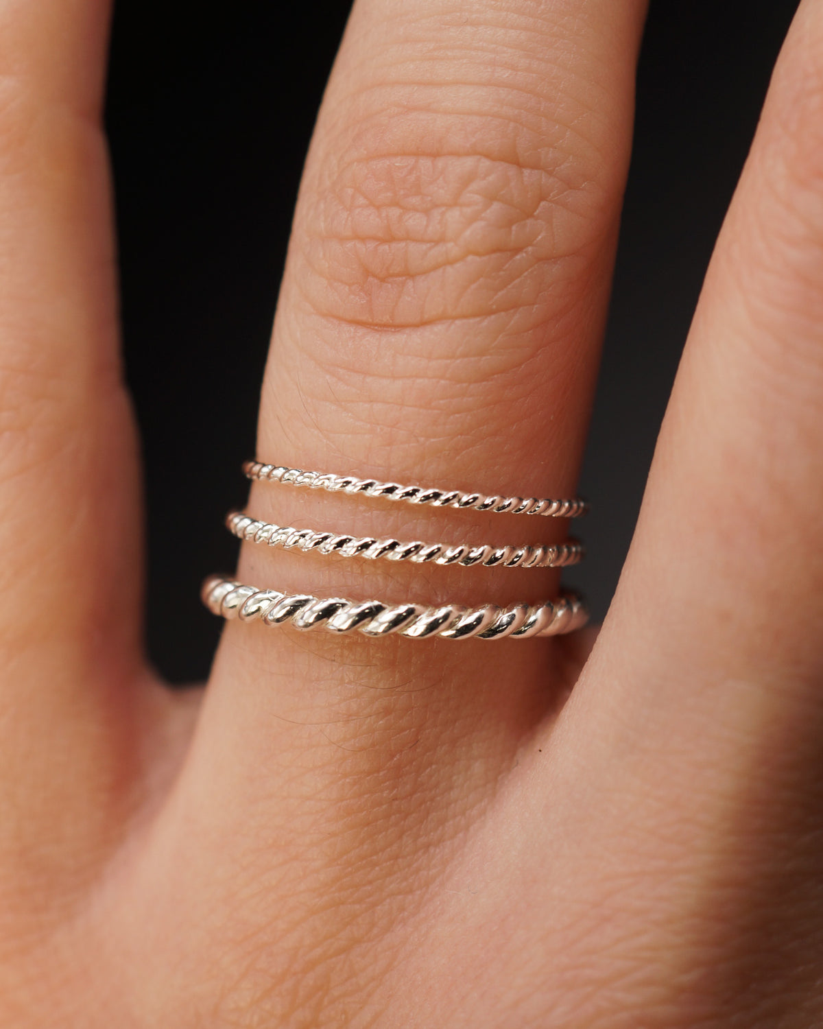Chunky Twist Ring, Sterling Silver
