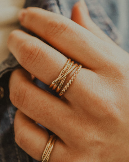 Chunky Twist Ring, 14K Gold Fill