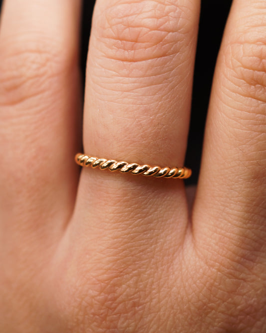 Chunky Twist Ring, 14K Gold Fill