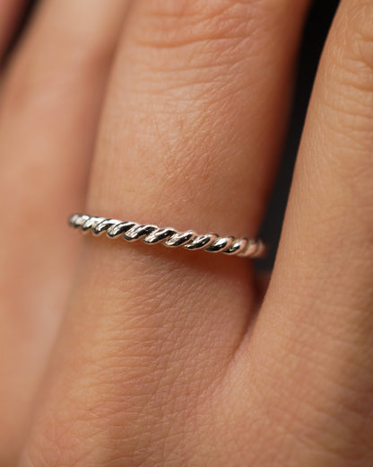 Chunky Twist Ring, Sterling Silver