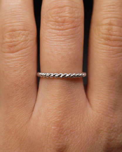 Chunky Twist Ring, Sterling Silver
