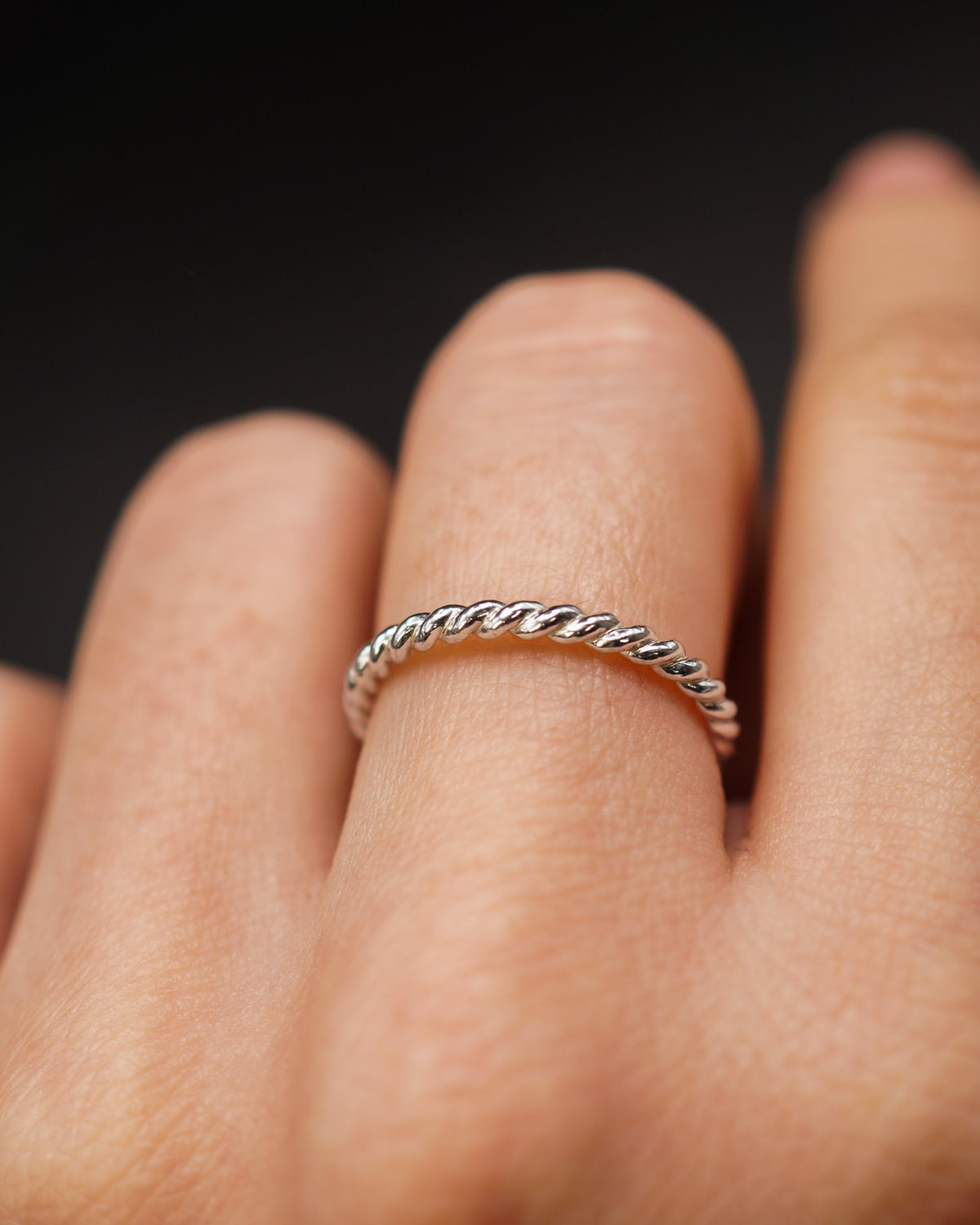 Chunky Twist Ring, Sterling Silver