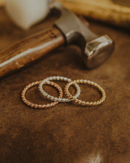 Chunky Twist Ring, Sterling Silver