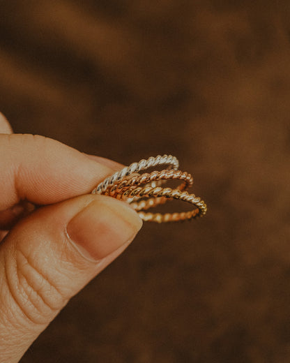 Chunky Twist Ring, Sterling Silver
