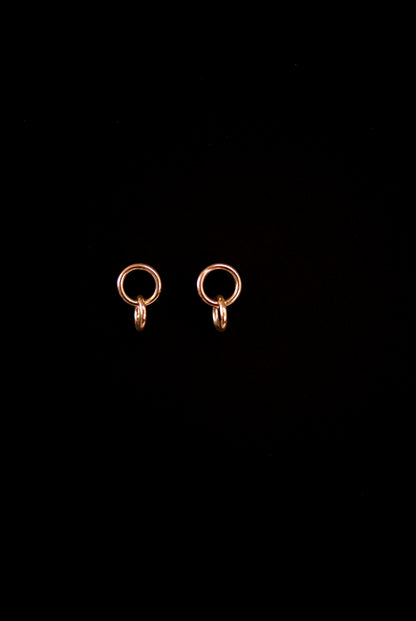 Link Stud Earrings in Solid 14K Gold or Rose Gold