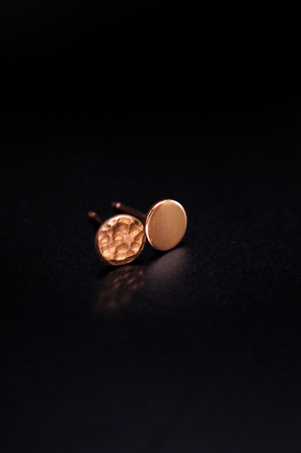 Dot Stud Earrings in Solid Gold or Rose Gold