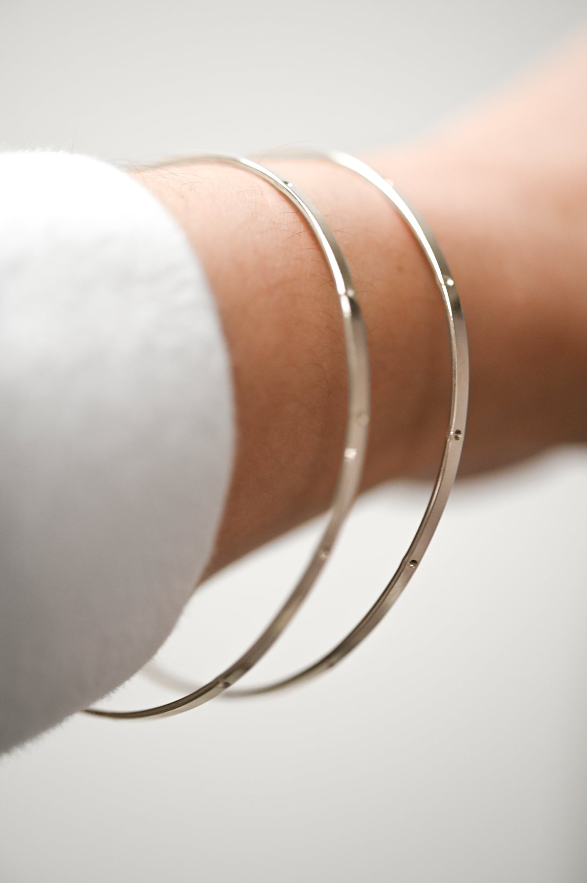 Dot Bangle Bracelet, Gold Fill, Rose Gold Fill or Sterling Silver