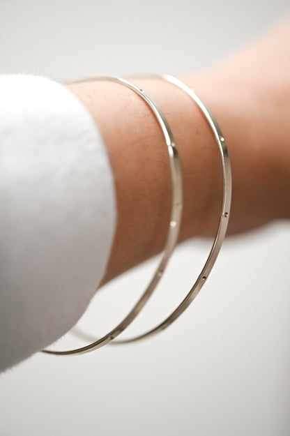 Dot Bangle Bracelet, Gold Fill, Rose Gold Fill or Sterling Silver