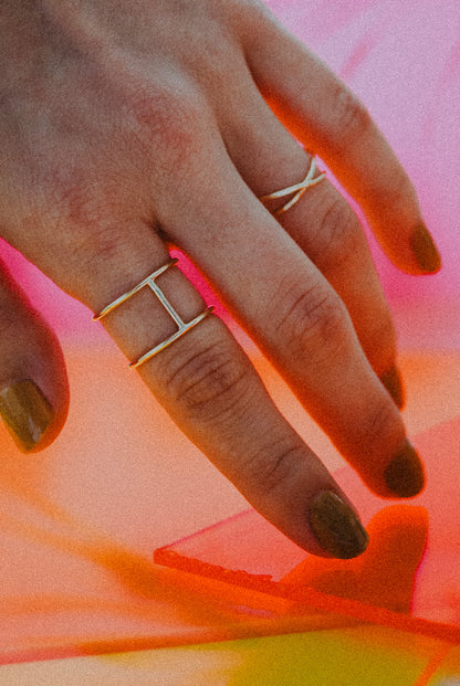 Large Cage Ring, Solid 14K Rose Gold