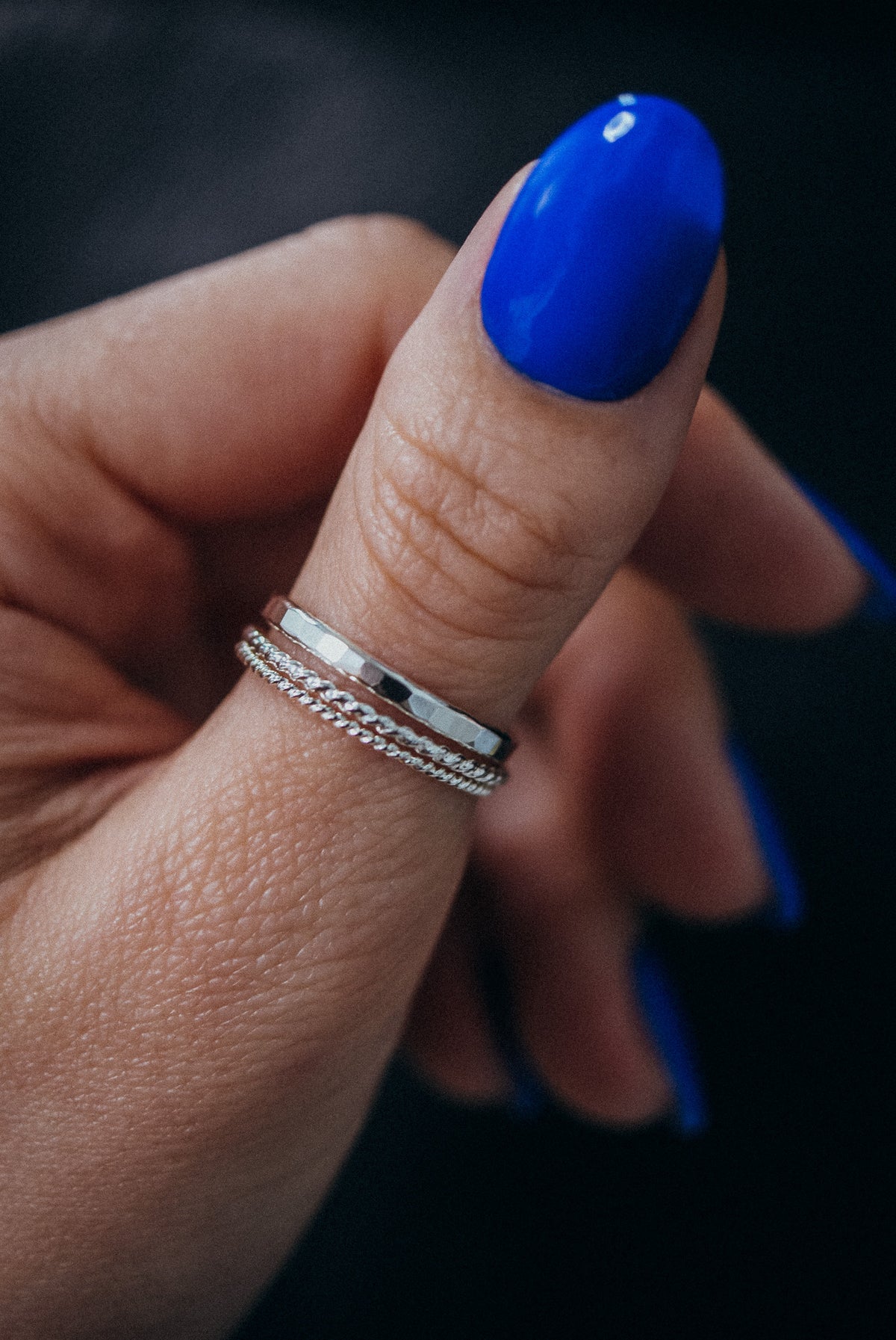 Extra Thick & Twist Set of 3 Stacking Rings, Gold Fill, Rose Gold Fill or Sterling Silver