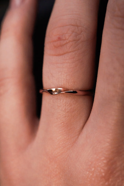Möbius Band, Solid 14K Rose Gold