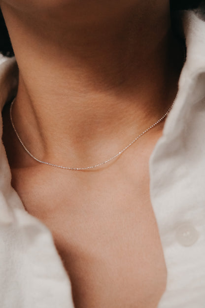Disco Chain Necklace in Sterling Silver