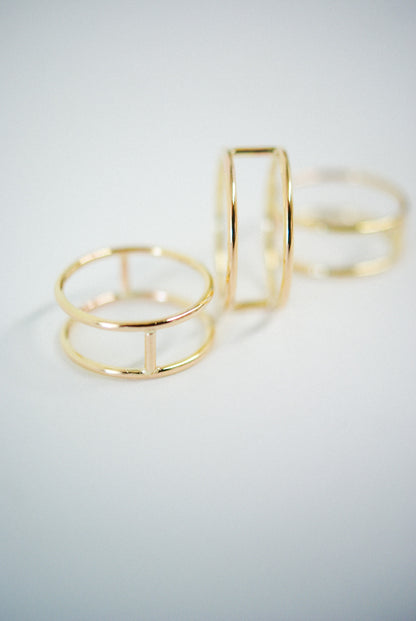 Small Cage Ring, Solid 14K Gold