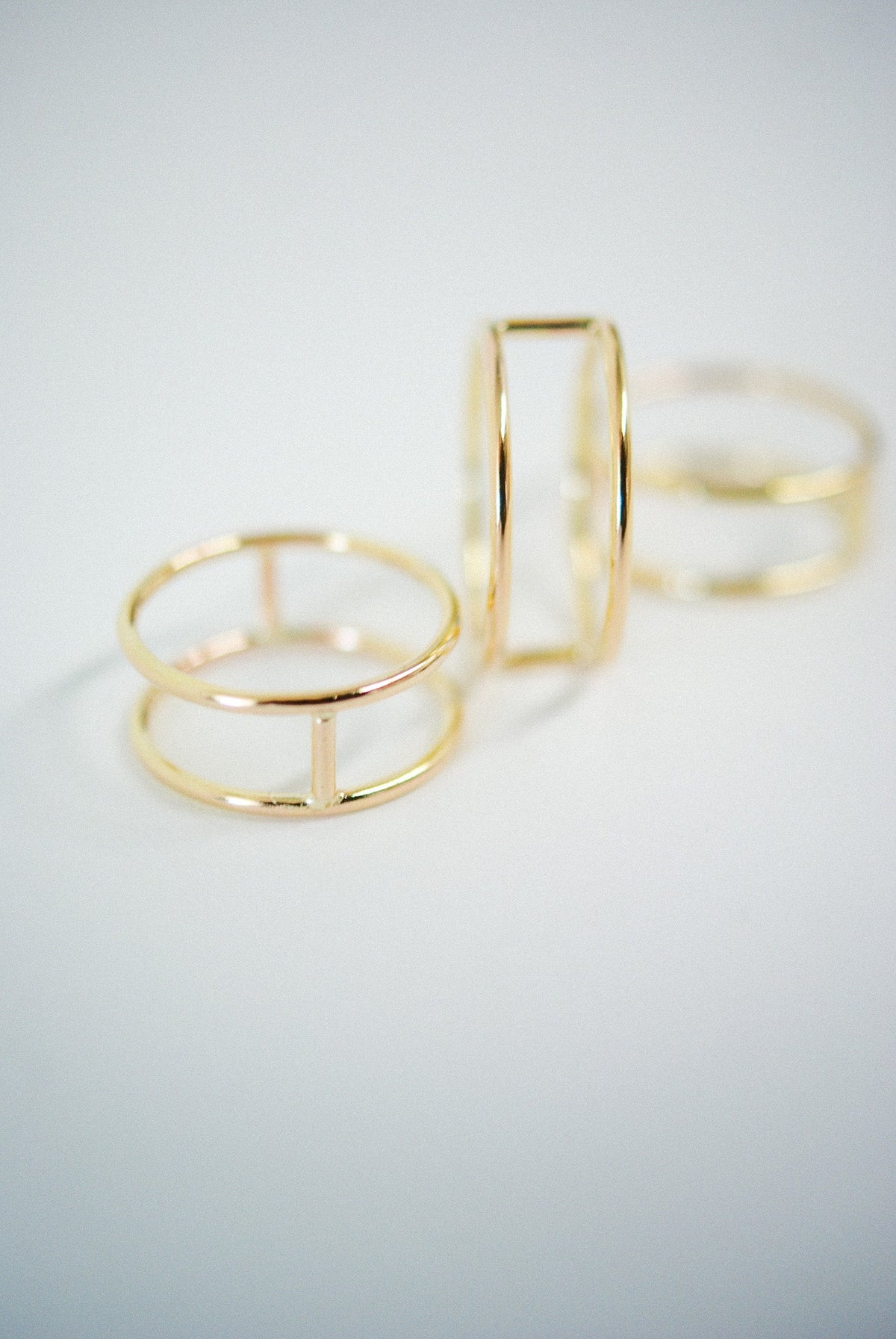 Small Cage Ring, Solid 14K Rose Gold