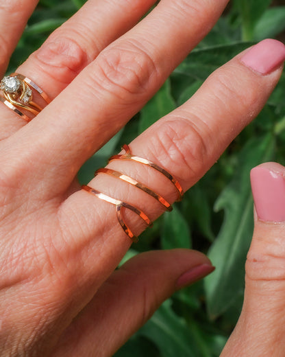 Curved Wraparound Ring, 14K Rose Gold Fill