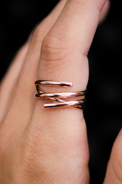 Open Spiral Ring, 14K Rose Gold Fill