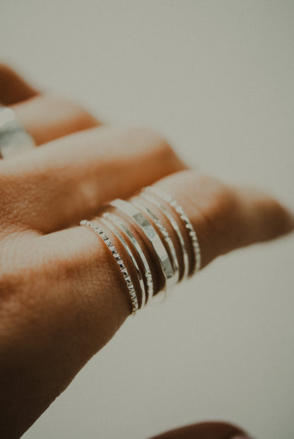 Lined Ring, Sterling Silver