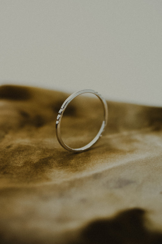 Square Lined Ring, Sterling Silver