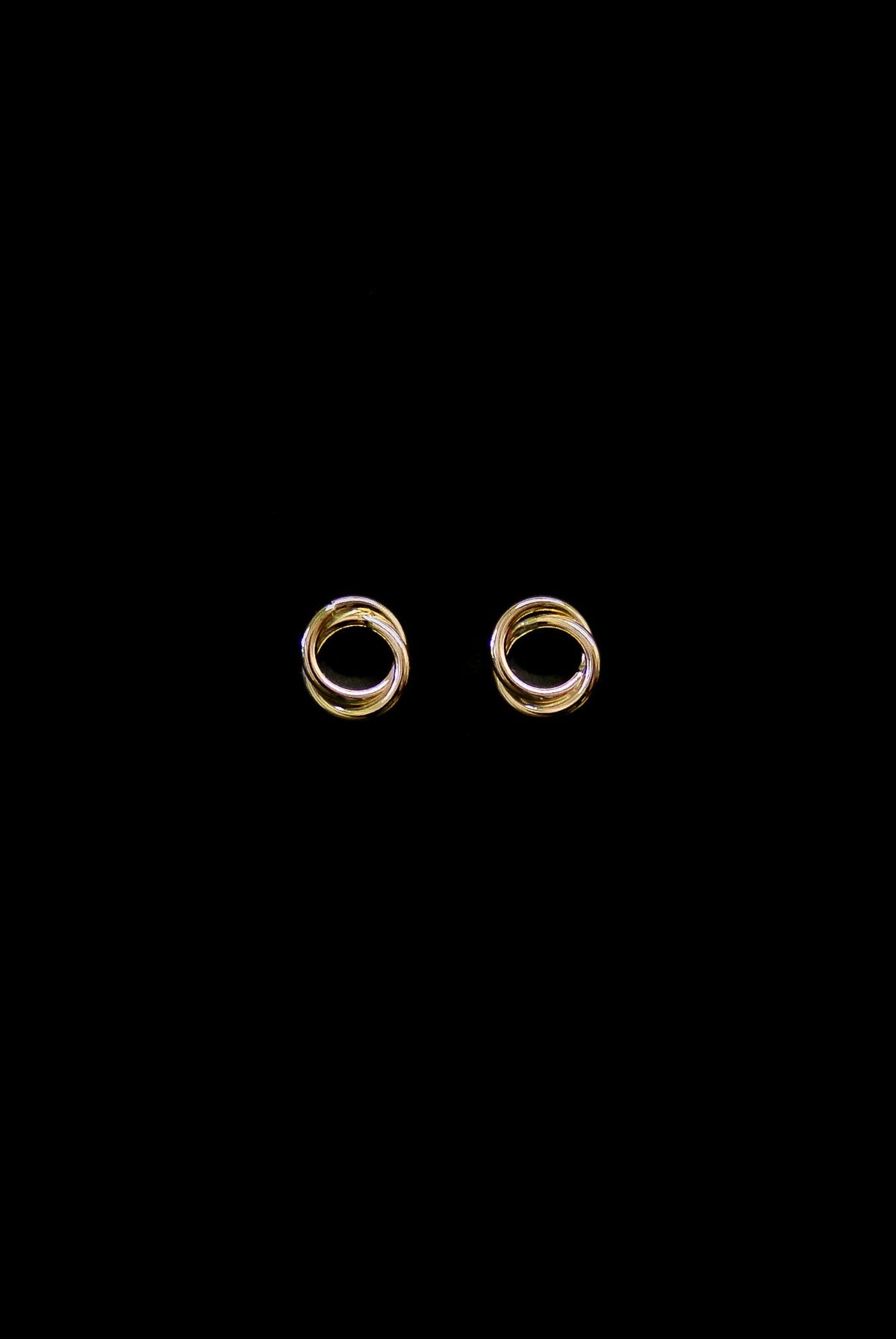 Interlocking Stud Earrings in Solid 14K Gold or Rose Gold