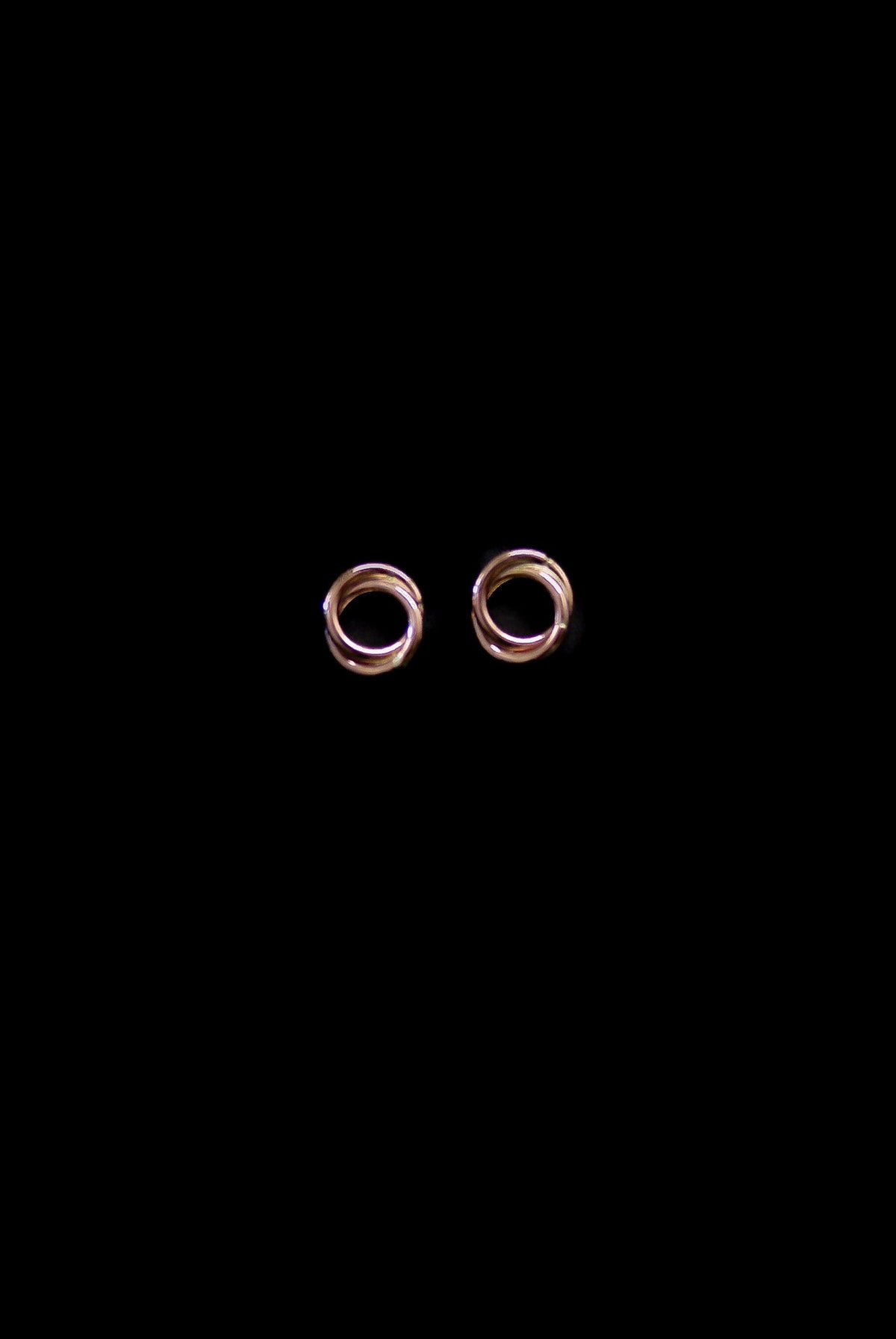 Interlocking Stud Earrings in Solid 14K Gold or Rose Gold