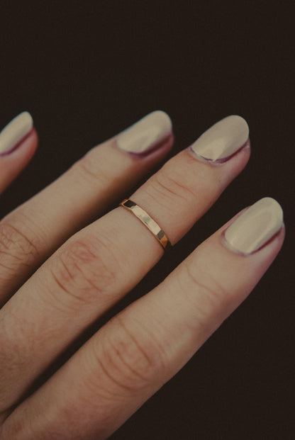 Basic Stacking Set Of 3 Rings, Solid 14K Gold or Rose Gold
