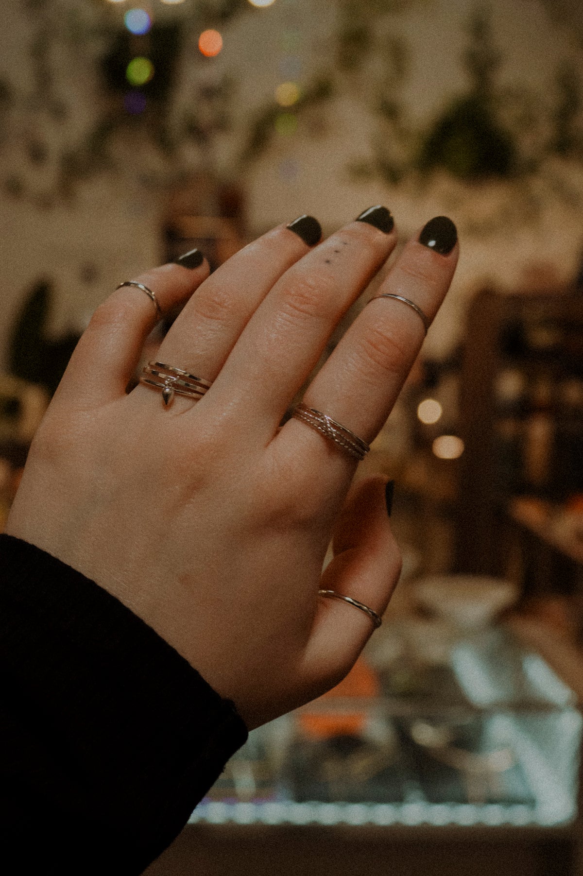 Teardrop Charm Ring, Sterling Silver