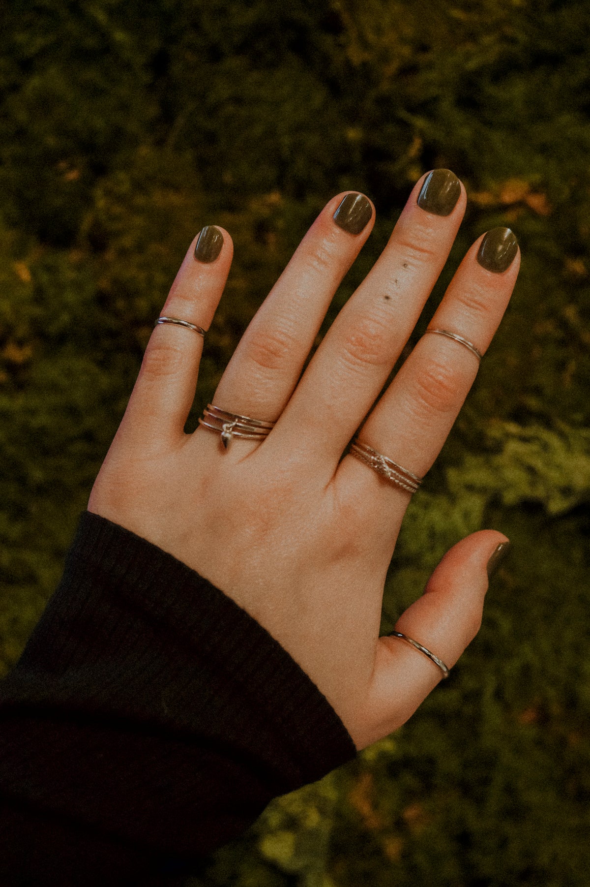 Teardrop Charm Ring, Sterling Silver