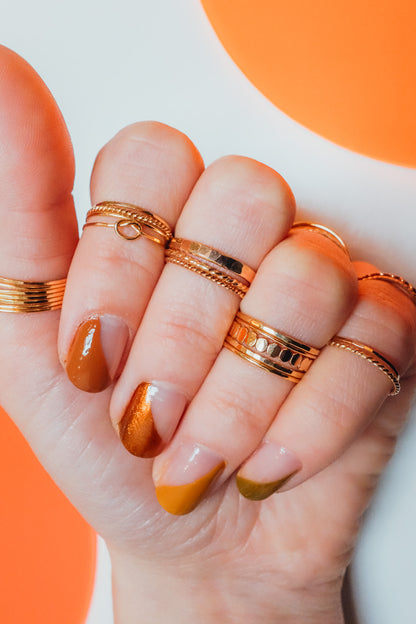 The Classic Bead Set of 5 Stacking Rings, Gold Fill, Rose Gold Fill or Sterling Silver
