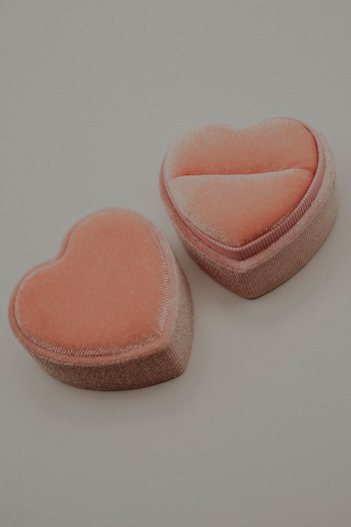 Heart-Shaped Velvet Ring Box