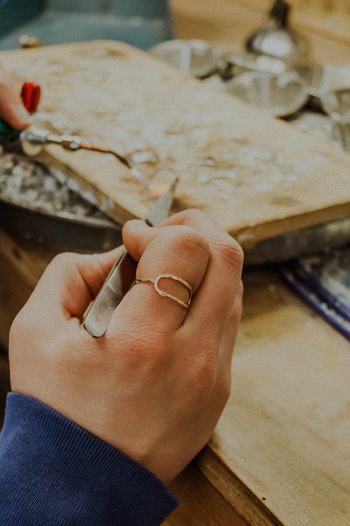 Stadium Ring, Solid 14K Rose Gold