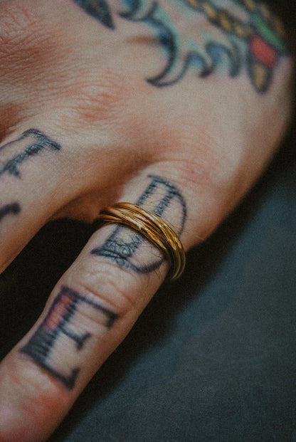 Thin Interlocking Set of 5 Rings, 14K Gold Fill