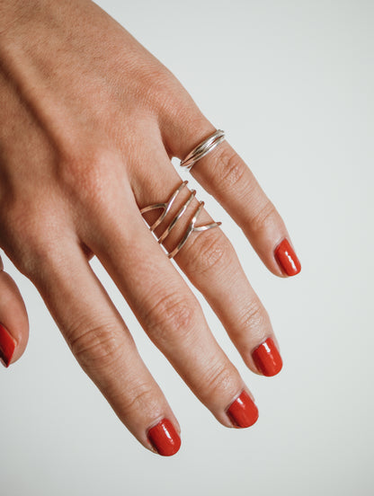 Curved Wraparound Ring, Sterling Silver