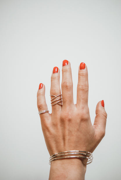 Curved Wraparound Ring, Sterling Silver