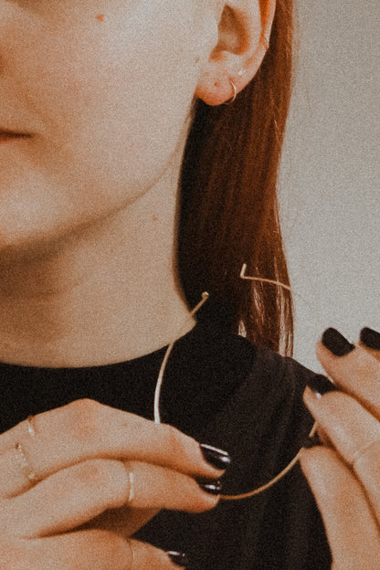 Classic Threader Hoop Earrings, Gold Fill, Rose Gold Fill, or Sterling Silver
