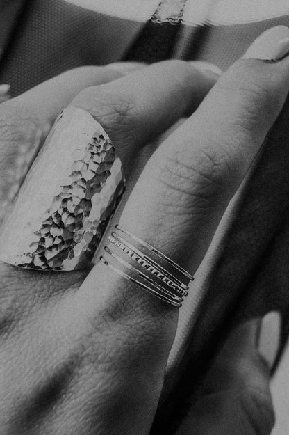 Lined Ring, Sterling Silver